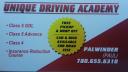 Unique driving academy logo