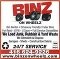 Binz on Wheelz Bin rental Service Toronto logo
